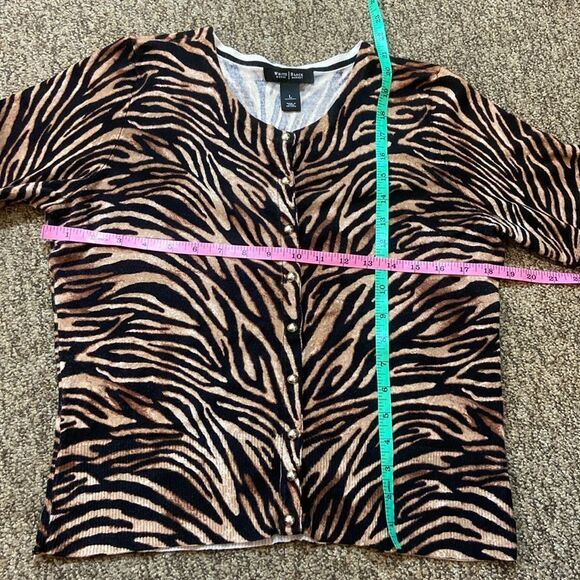 White Black House Market 3/4 Sleeve Fitted Button Down Sweatshirt Size L - Picture 4 of 7